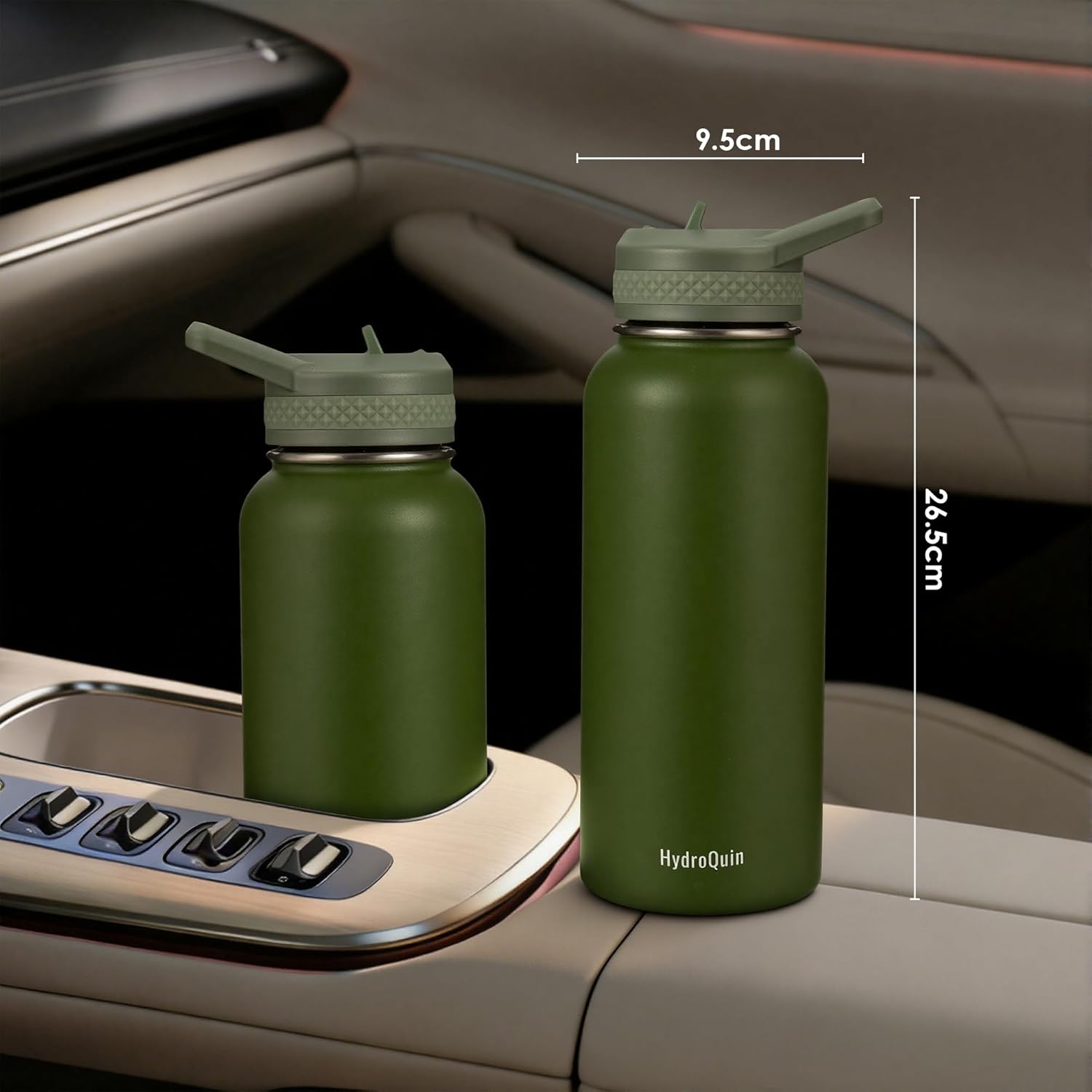 32 oz Water Bottle with Straw, Stainless Insulated Steel Waterbottle with Comfort Grip Handle,Water Bottles for Camping Sports Office Daily Use