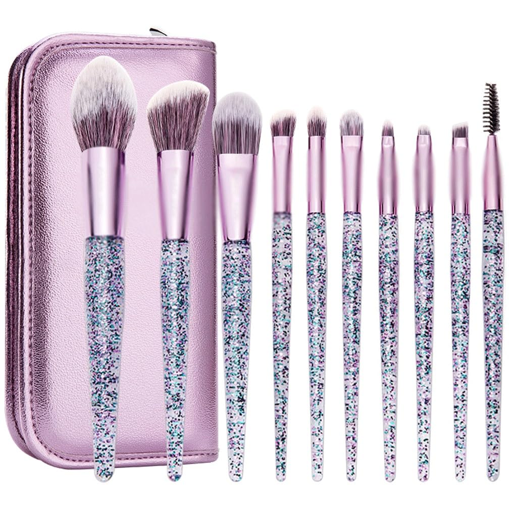 Brochas de maquillaje: juego de 10 piezas for principiantes con brocha de sombra de ojos