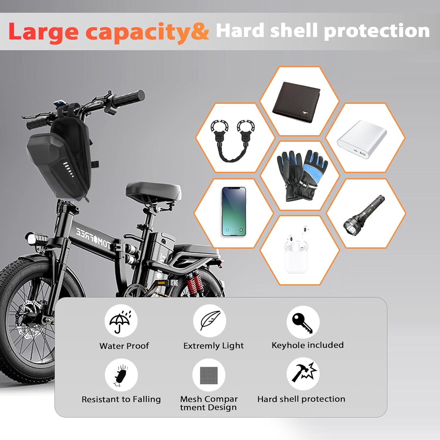 Electric Scooter Locks Anti Theft with Alarm, Waterproof Scooter Bag and Key, Heavy Duty Anti-Theft Bike Chain Lock Security for E-Scooters, Bicycle, Motorcycle Accessories, 37 in