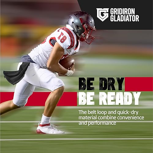 Miniatura 9 de Toalla de fútbol - Qb Towel & Football Sweat Towel para deportes - Toalla de fútbol para hombres y jóvenes (negro)