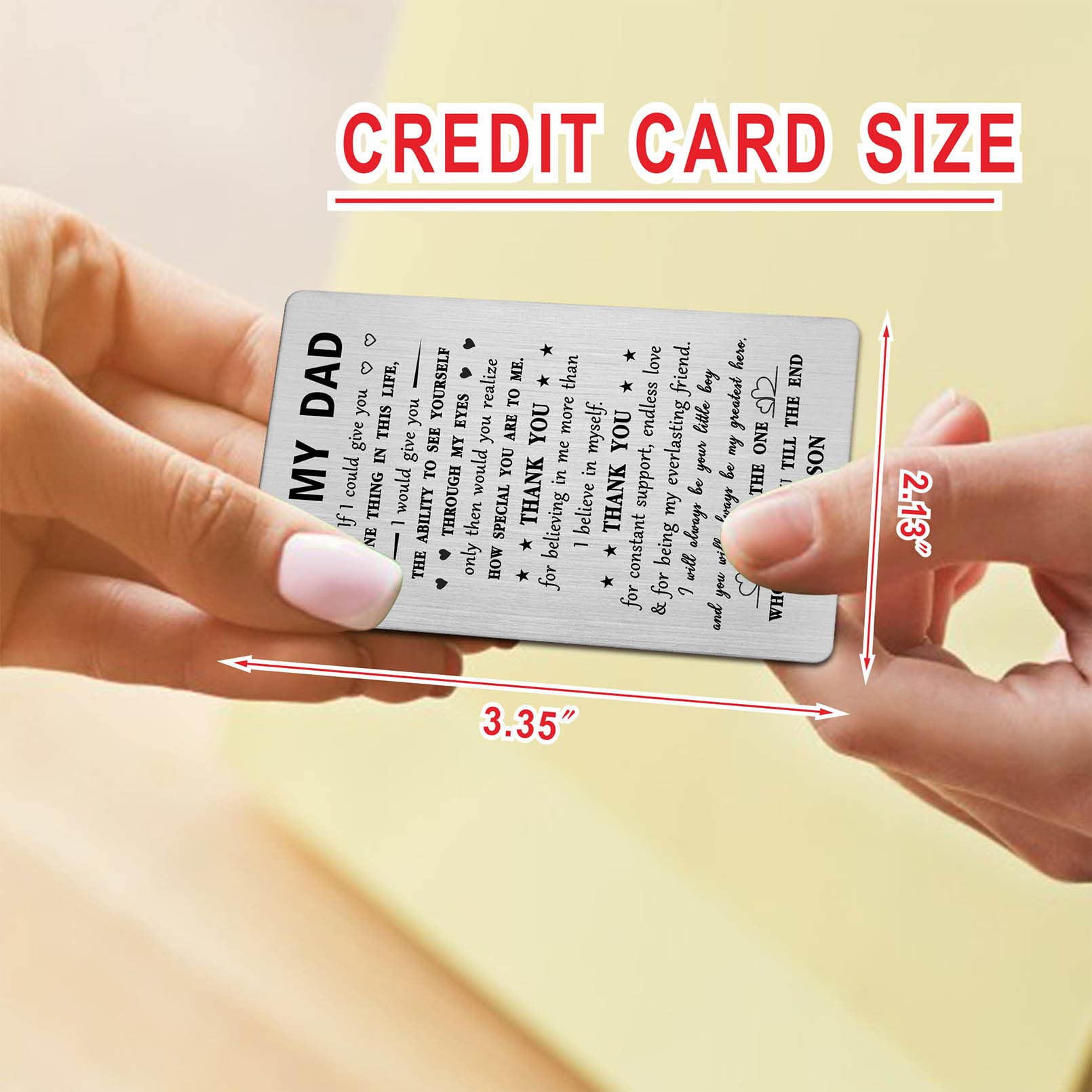 Mataly Dad Fathers Day Birthday Gifts from Son - I WILL ALWAYS BE YOUR LITTLE BOY - Dad Gifts Wallet Card for Christmas, Valentines