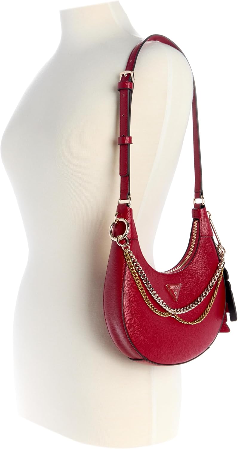 GUESS Davina Shoulder Bag, RED - Image 4