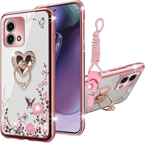 Funda para Motorola G Stylus 0.18 oz 2023, Moto G Stylus 0.18 oz 2023 (no 0.14 oz) para mujer, con purpurina, cristal, mariposa, corazón, floral,