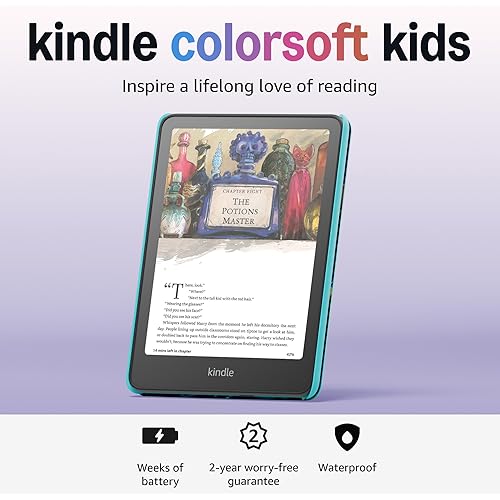 Amazon Kindle Colorsoft Kids 16GB (newest model) – First Kindle for kids in color, with cover - Fantasy River