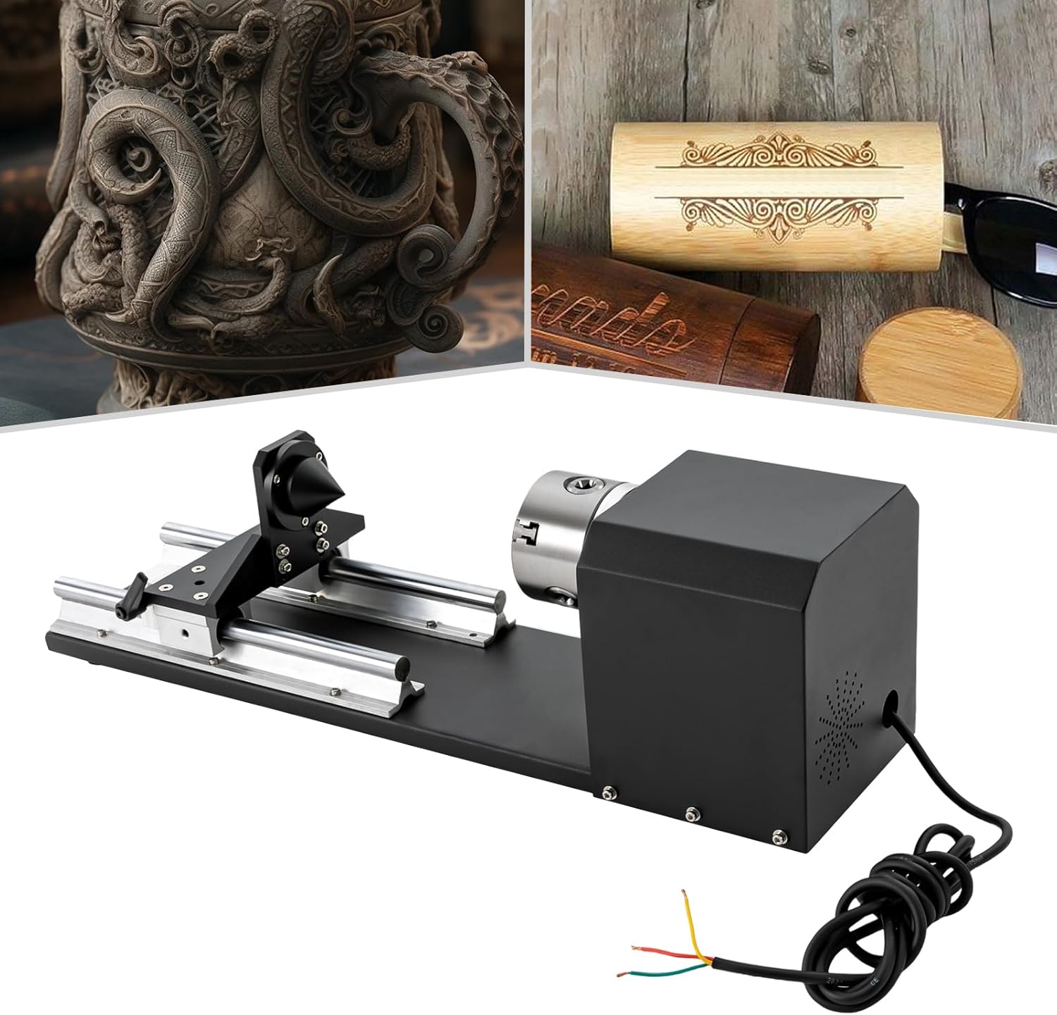 Co2 Laser Rotary Attachment, Laser Rotary Y-axis Chuck Engraver Chuck Rotation Axis, Engraver Rotary Attachment Rotary Axis For Engraving Cutting