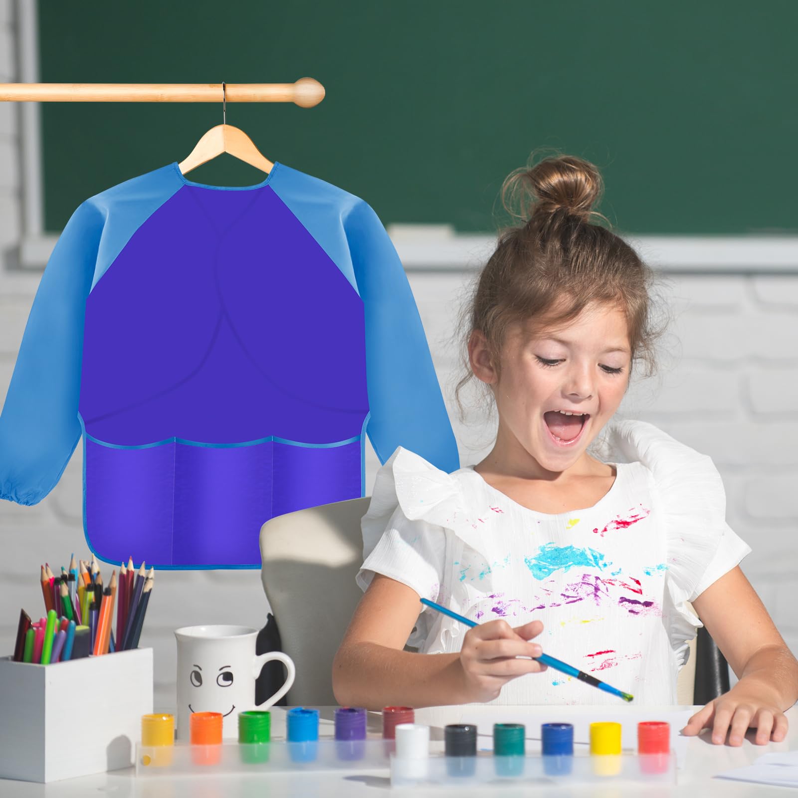 Kids Art Smock, Smocks For Kids Waterproof Long Sleeve