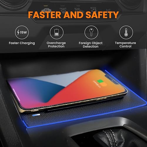 Miniatura 3 de GOMODIFY Cargador inalámbrico de carga rápida de 15 W con imán para Honda Civic 10 2016-2021, enchufe para encendedor de cigarrillos, apto para