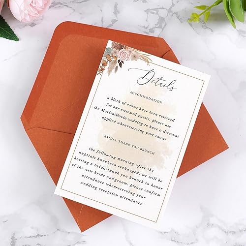 Miniatura 4 de PONATIA Paquete de 50 sobres A4, sobres de 4 14 x 6 18 pulgadas, color naranja quemado, perfectos para tarjetas de regalo, tarjetas de detalles de