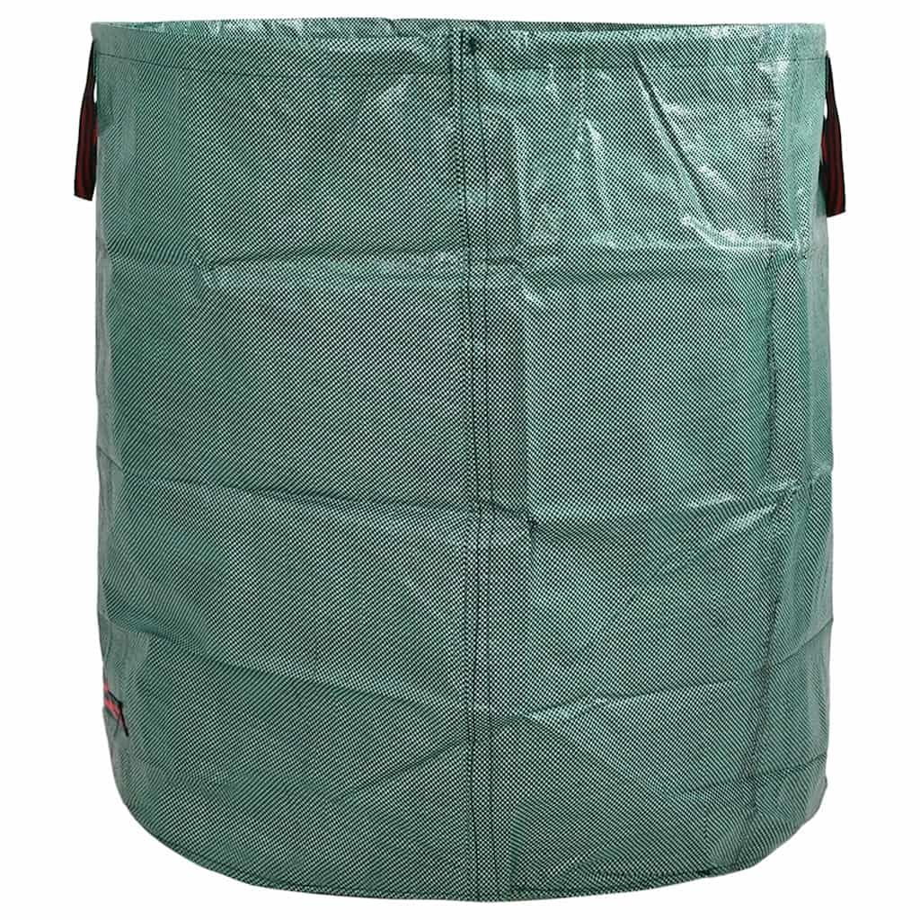 Bolsas de basura de jardín, 12 unidades, color verde, 67 x 67 x 75,5 cm, polipropileno, plegables, resistentes a desgarros, con asas, para interiores y exteriores, prácticos colectores de