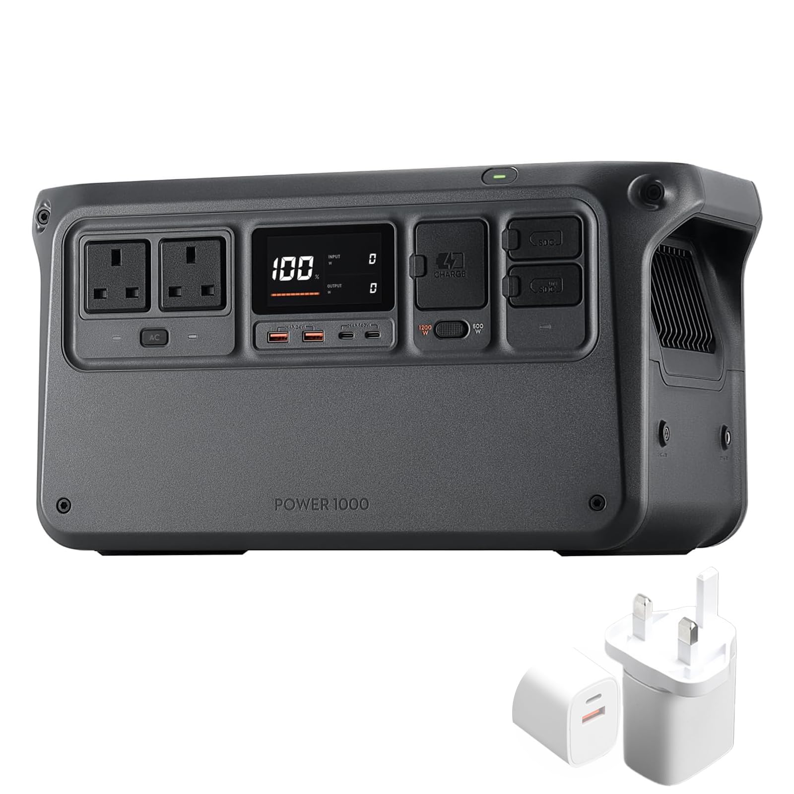 DJI Power 1000 Portable Power Station, 1024Wh LFP (LiFePO4) Battery, 70-Minute Fast Charging, 2200W Stable Output, Power Generator for Home, Camping & RVs, Off-grid, Power Outage, bundle
