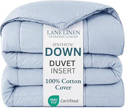Full Size Comforter - Goose Down Alternative Duvet Insert, Luxury Synthetic Down Duvet Insert, Ultra Soft 100% Cotton, Hypoallergenic All Season Bedding with Corner Tabs, Medium Warmth - French Blue