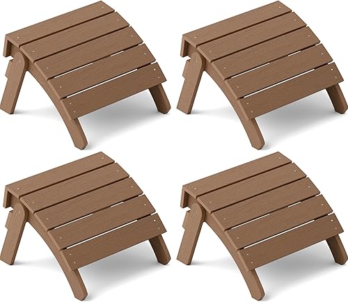 Miniatura 24 de YEFU Adirondack - Otomana para patio, reposapiés Adirondack, reposapiés plegable Adirondack para exteriores, porche, patio trasero, jardín, fogatas