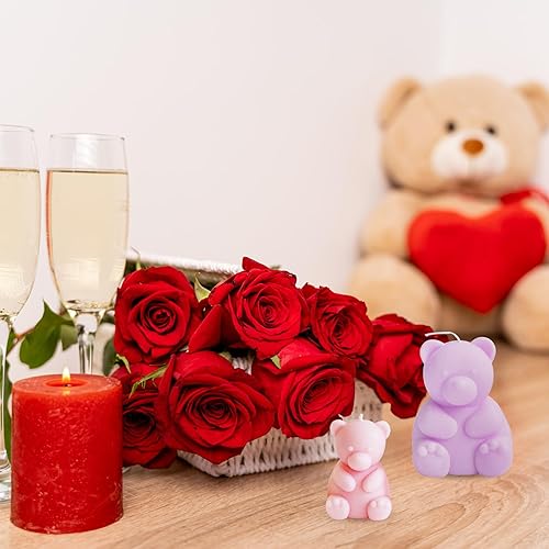 Miniatura 10 de Molde de vela de oso para hacer velas, molde de silicona 3D para el día de San Valentín para fundición de resina, bricolaje de yeso y arcilla