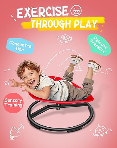 Miniatura 4 de Silla giratoria para niños autistas, silla giratoria sensorial, capacidad de peso de 220 libras, juguete sensorial para niños con TDAHautismo,