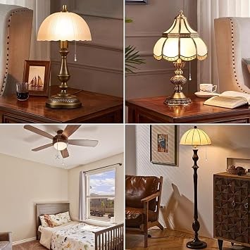 Ceiling Fan Pull Chain Ornaments, 13.6 Inches Fan Pulls Extension Chains Set, Decorative Metal Light Bulb and Fan Cord, Ultra Long 3mm Diameter Beaded Ball Pull Chains for Lamp