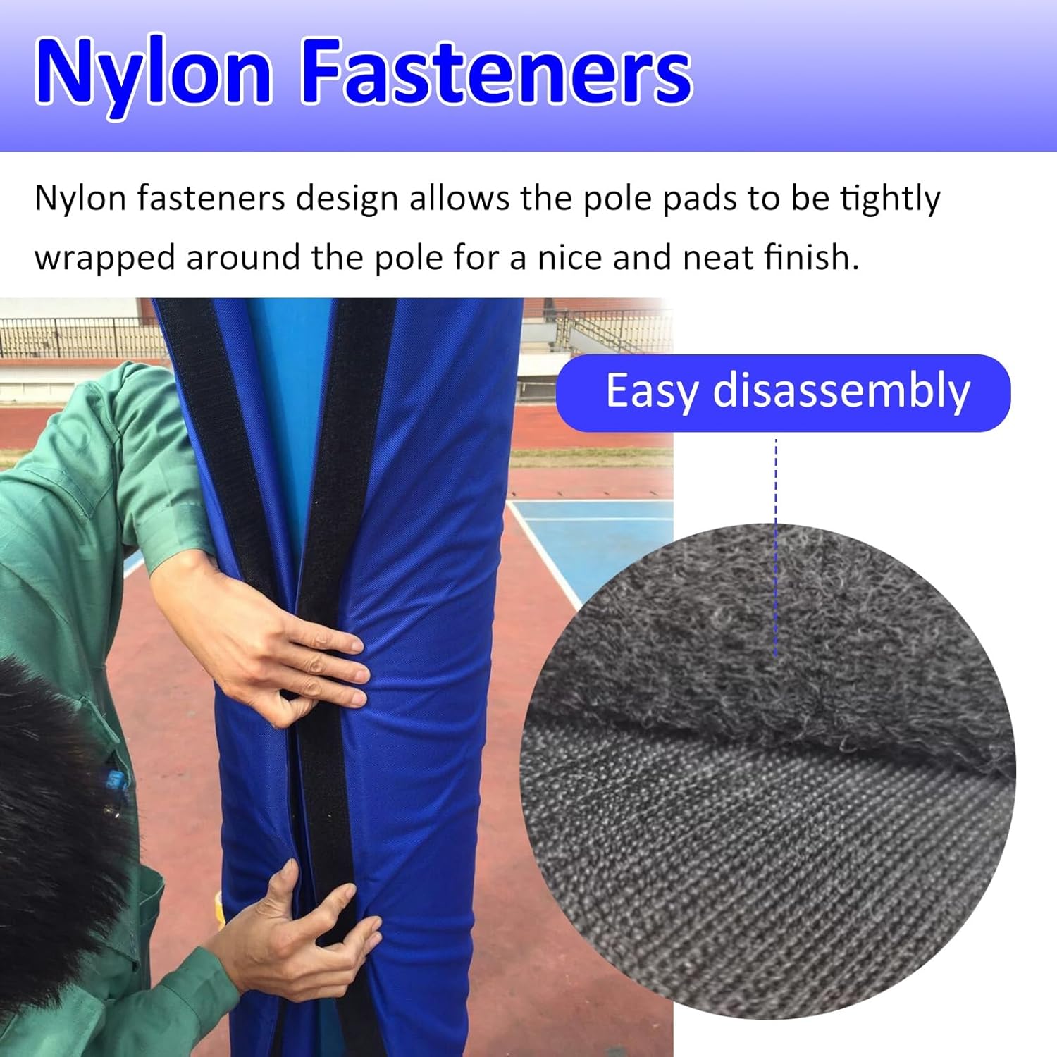 High Visibility Waterproof Padded Cover for Basketball Hoop Pole - Fits 11-22 CM Diameter Posts, Durable Round Column Protection, Ideal for Basements & Outdoor Use