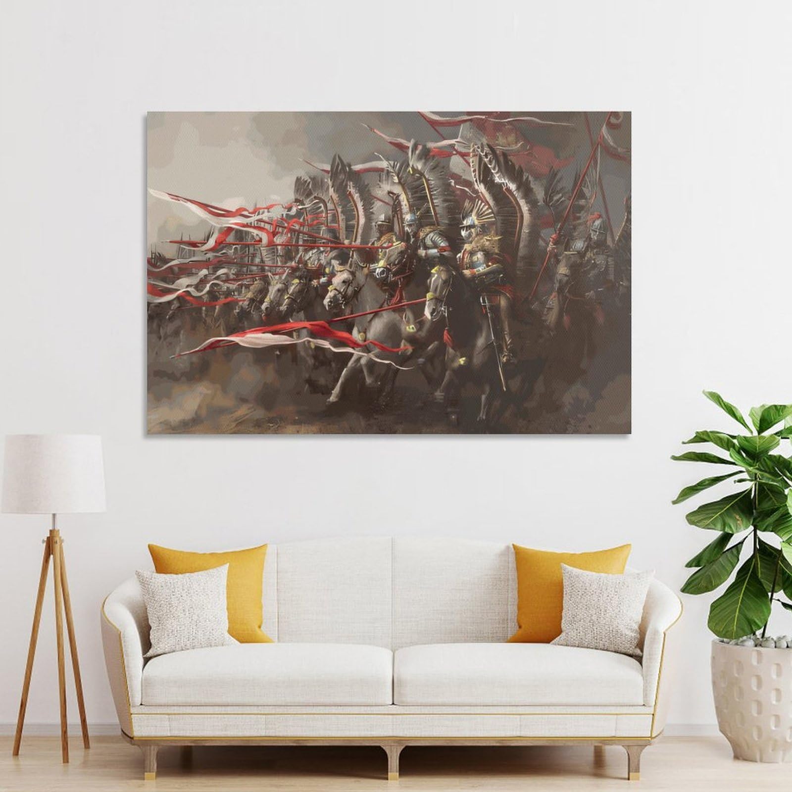 Junmoney Unframe-Style-16-1 Home Decor Wall Art Samurai Warrior Battle Scene, 20X30inch(50X75cm), For Bedroom Decor, Cosy Corners Or Studios, Decorative Wall Art For Cosy Rooms