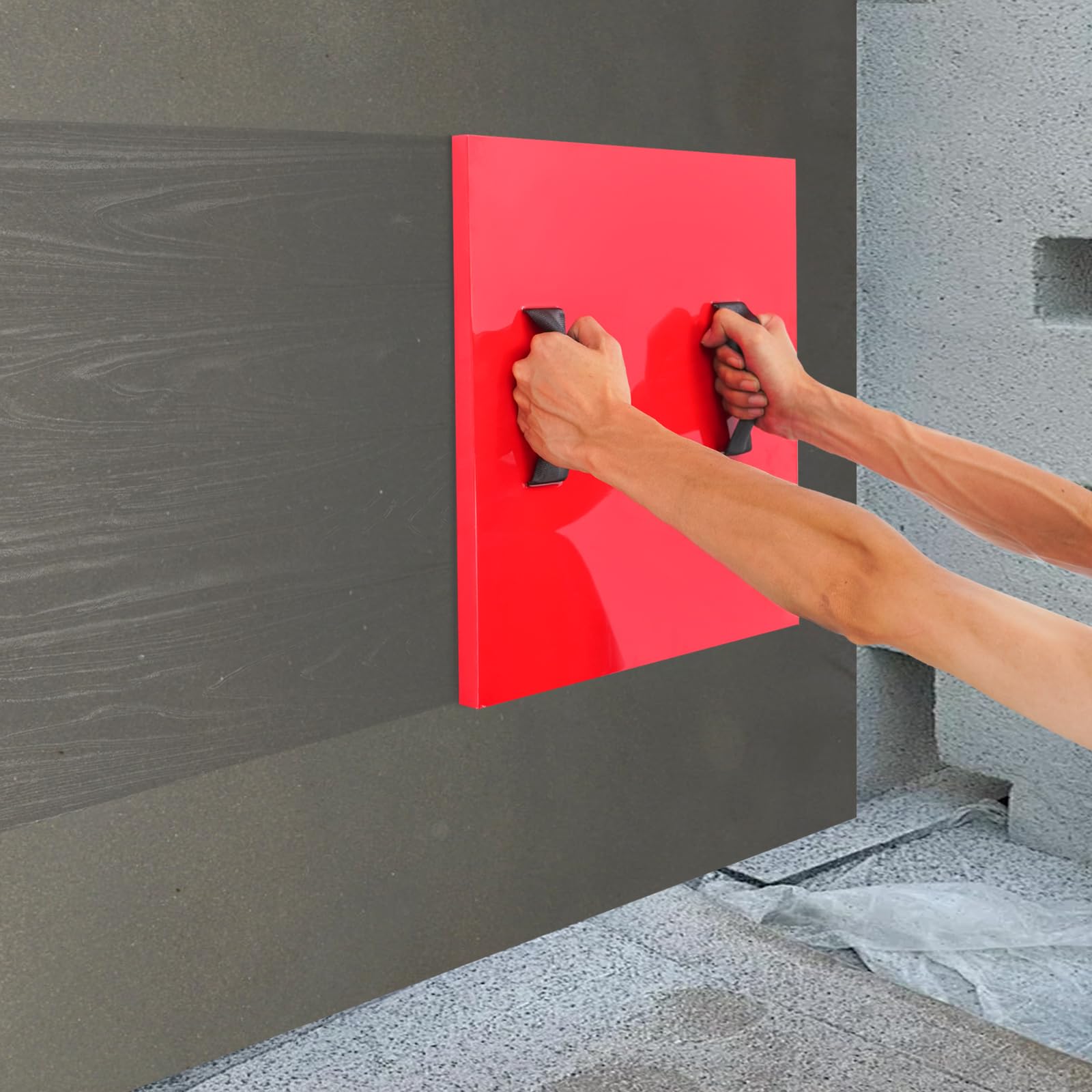 40 x 40 cm, herramienta de sello de hormigón, placa de estampación, textura DIY, forma de pared de hormigón, sello portátil de poliuretano mate con asas para paredes y suelos.