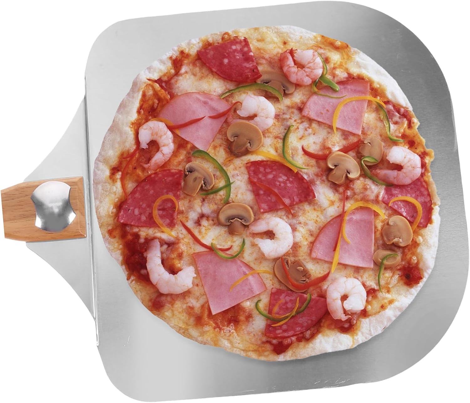 Aluminum Pizza Spade Handle Shape Cake Shovel for Easy Transfer Pizza Server Essential Baking Tool for Home Pizzerias Restaurants