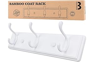 Elegant Wall Mount Coat Rack Organizer in Pure White