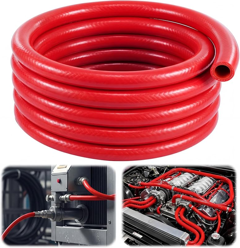 Mangueira de aquecimento em silicone Outus 25 mm com reforço de poliéster – 7,62 m, vermelha