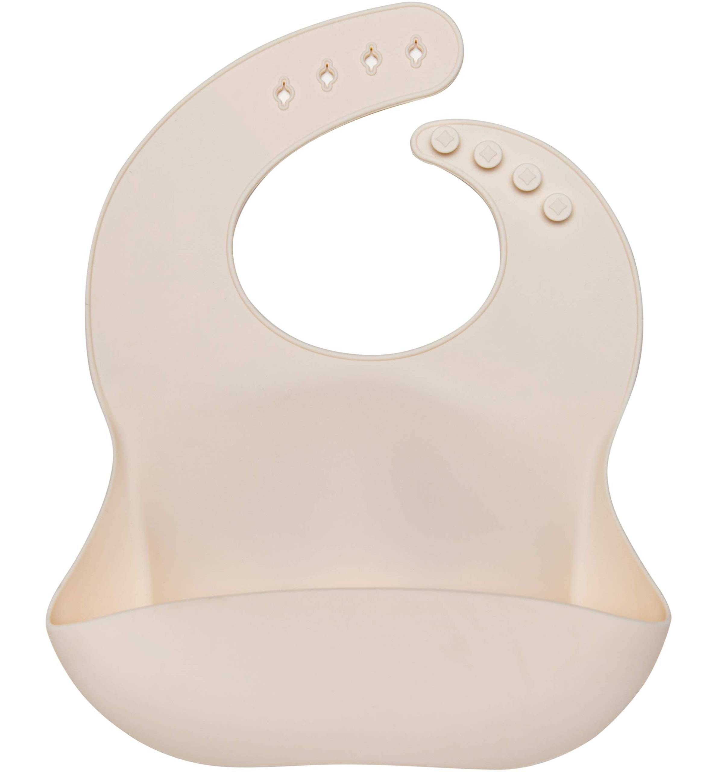 Loulou Lollipop Waterproof Silicone Baby Bib, Easy To Clean Coconut Cream