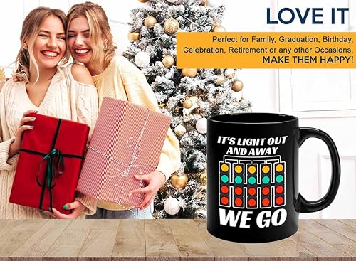 Miniatura 6 de Taza de café Racer de 11 onzas, color negro, con texto en inglés "It's Light Out", Fuel Speed Racer Car Guys Circuit Automotriz Racing Boy Regalos