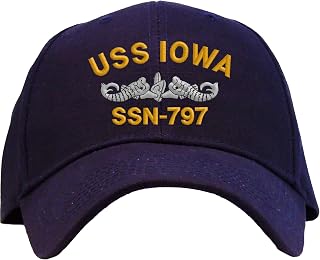 USS Iowa Ssn-797 Embroidered Baseball Cap Great Gift for Veteran Active Duty Blue Navy