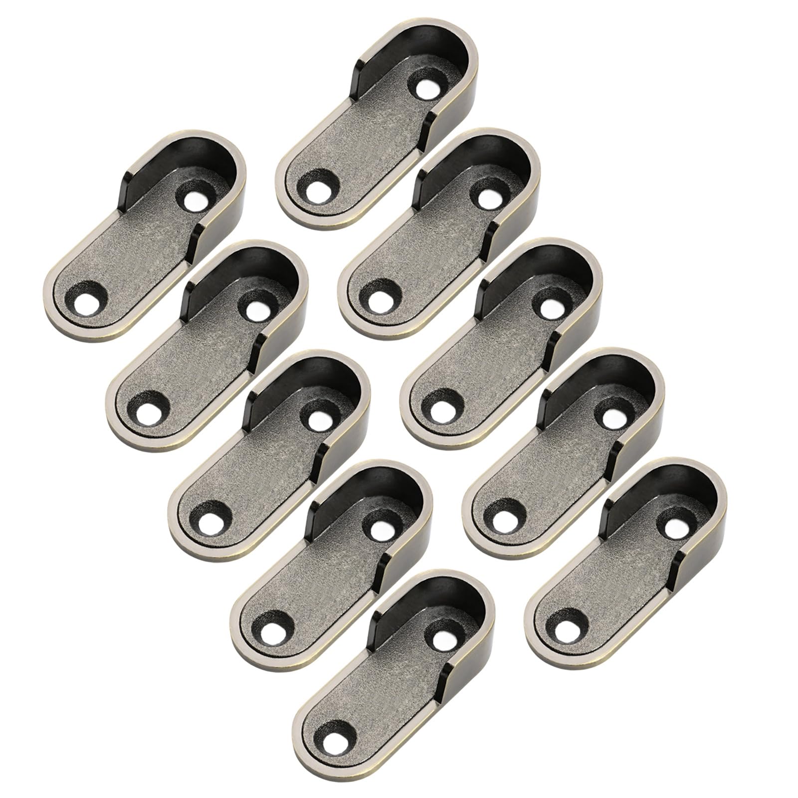 10pcs Heavy Duty Zinc Alloy Closet Rod Holder Round Tube Wardrobe Socket Bracket Clothes Hanging Durable Closet Rail Bracket Hanging Rail End