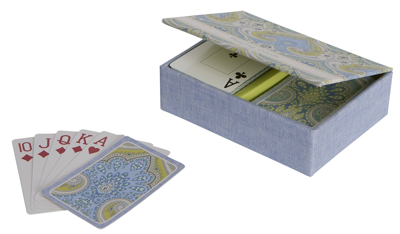 C.R. Gibson Set of 2 Casino Grade Playing Cards, Packaged In A Box With