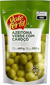 Vale Fértil Azeitona Verde Em Conserva Com Caroço Sachê 300G