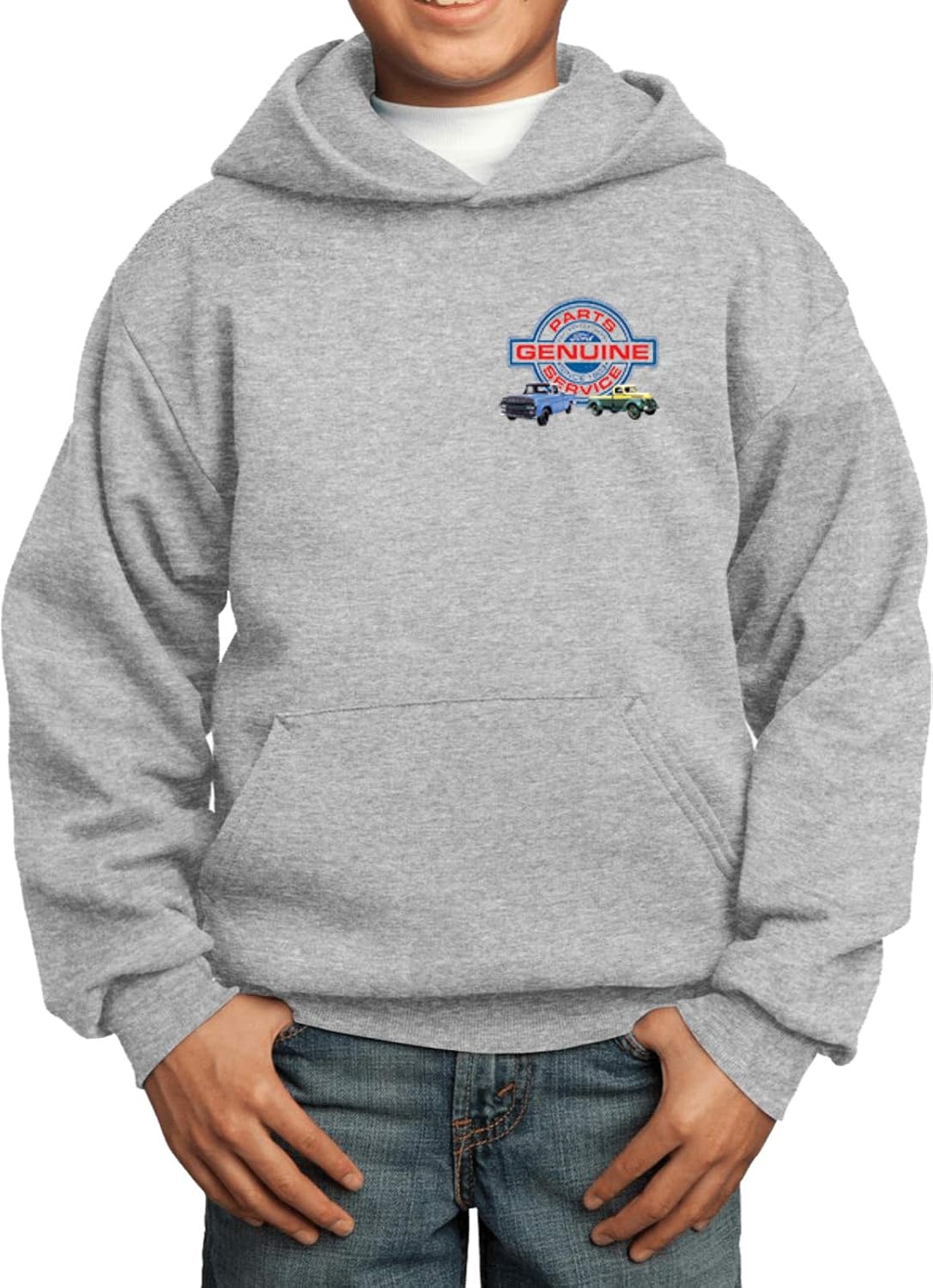 Kids Ford Trucks Hoodie Genuine Parts Service Pocket Print