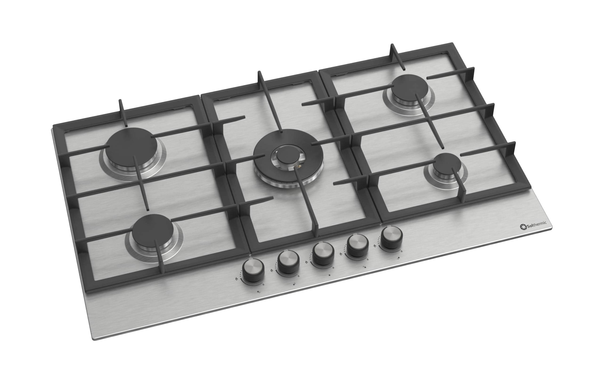 SOLTHERMIC BL041 90 CM PLACA GAS ACERO INOXIDABLE / 5 FUEGOS/GAS BUTANO Y GAS CIUDAD/ALTA GAMA