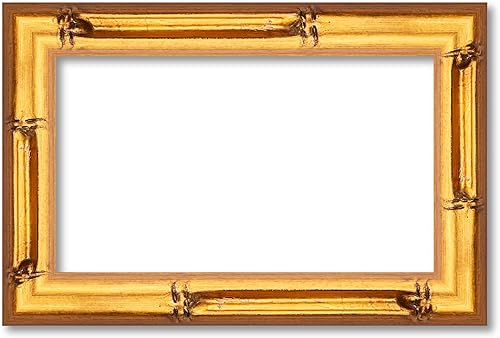 Miniatura 24 de Poster Palooza Marco de bambú dorado de 12 x 10 pulgadas de ancho, marco de madera maciza moldeado con plexiglás acrílico UV, respaldo de tablero