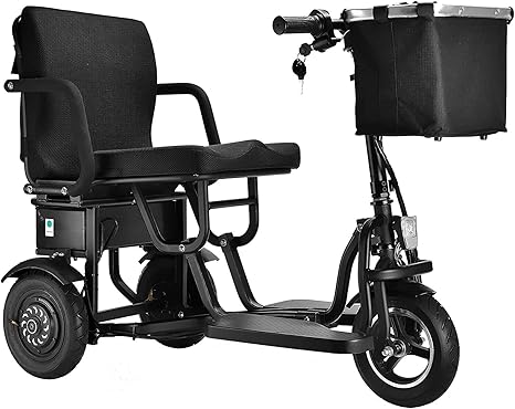 Amazon Co Jp 折りたたみ式電動スクーター 3 輪軽量ポータブルトラベルスクーター 重量 280 ポンド 長距離 18 6 マイル のみをサポート 色 C09b C09b バスケット付き ドラッグストア