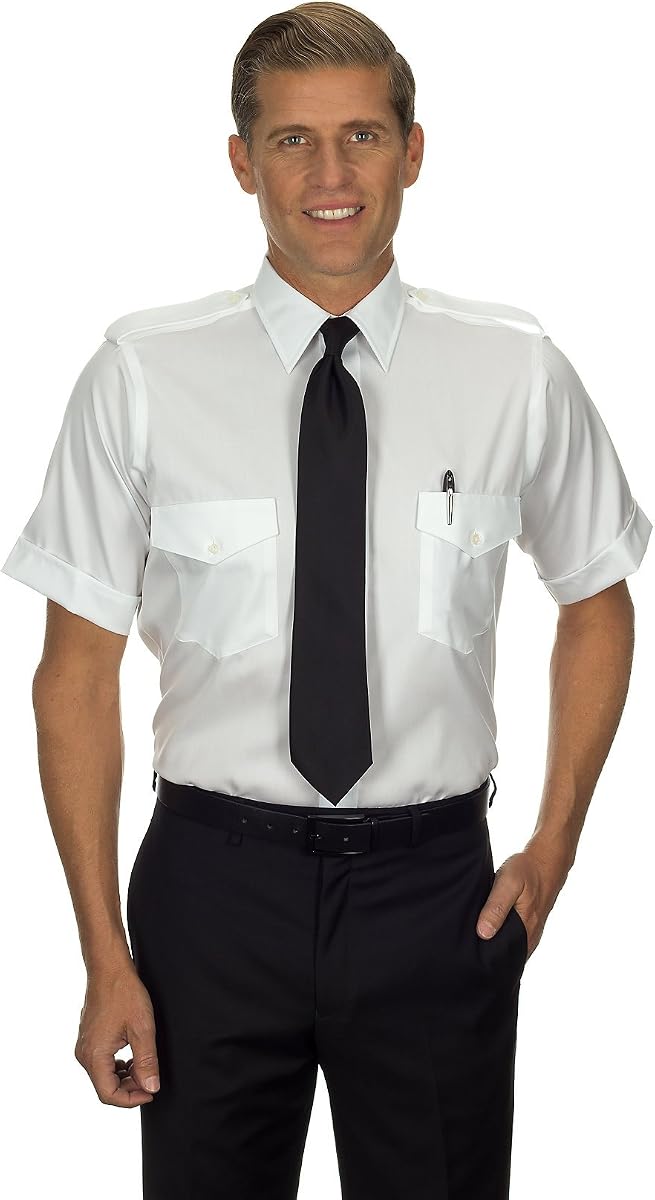 Men's Non-Iron Aviator Shirt - Short Sleeve