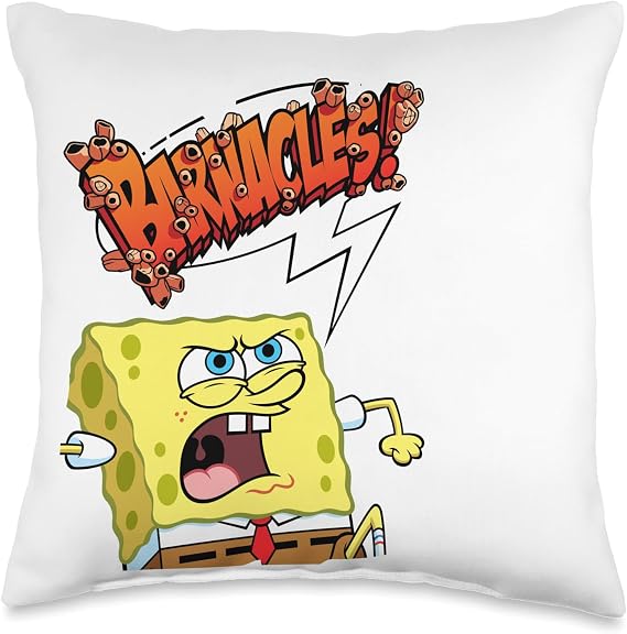 Spongebob Speech Bubbles Barnacles Throw Pillow