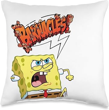 Spongebob Speech Bubbles Barnacles Throw Pillow