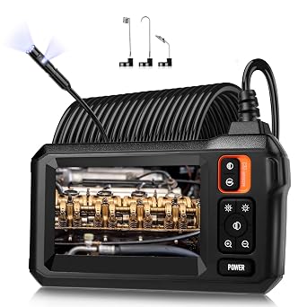 Dual Lens Endoscope 1080P Borescope with 32.8FT Cable & 4.3" Screen