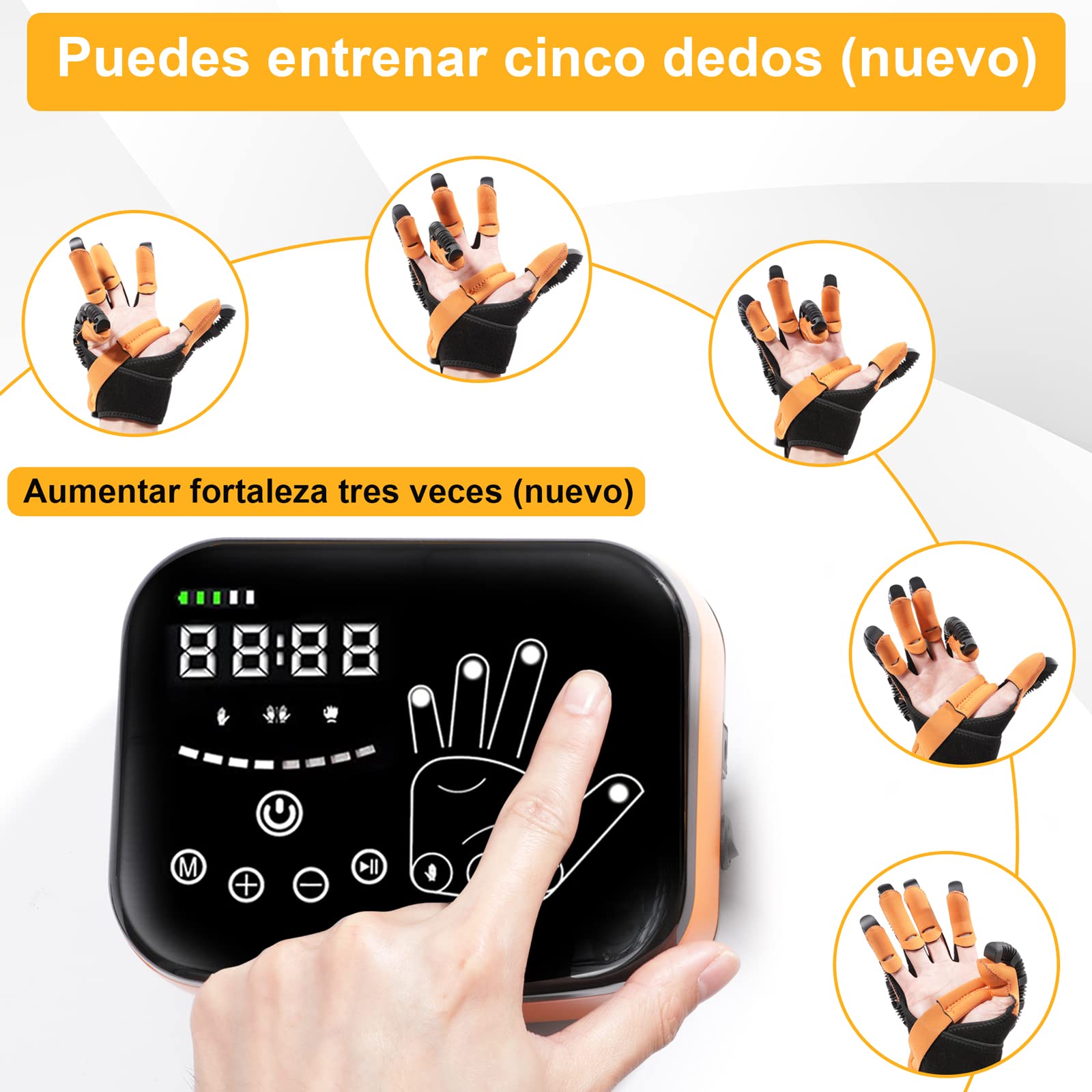 Versión actualizada - guantes de rehabilitación robot, guantes de rehabilitación, artritis, equipos de rehabilitación de hemiplejia y apoplejía, guantes robot