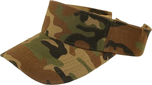 Hombres Mujeres Plain Sun Visor OSFM ajustable para deportes al aire última intervensión, L, Camo