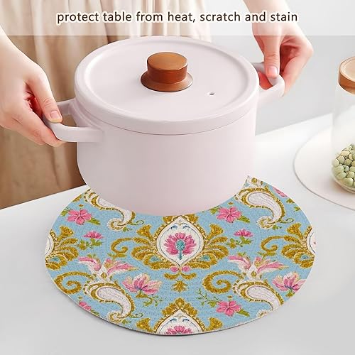 Miniatura 5 de 3 piezas Salvamanteles para olla instantánea de 15 pulgadas Absorbe agua caliente Pan Holder Decoración de baño alfombrilla de cocina Retro Moda