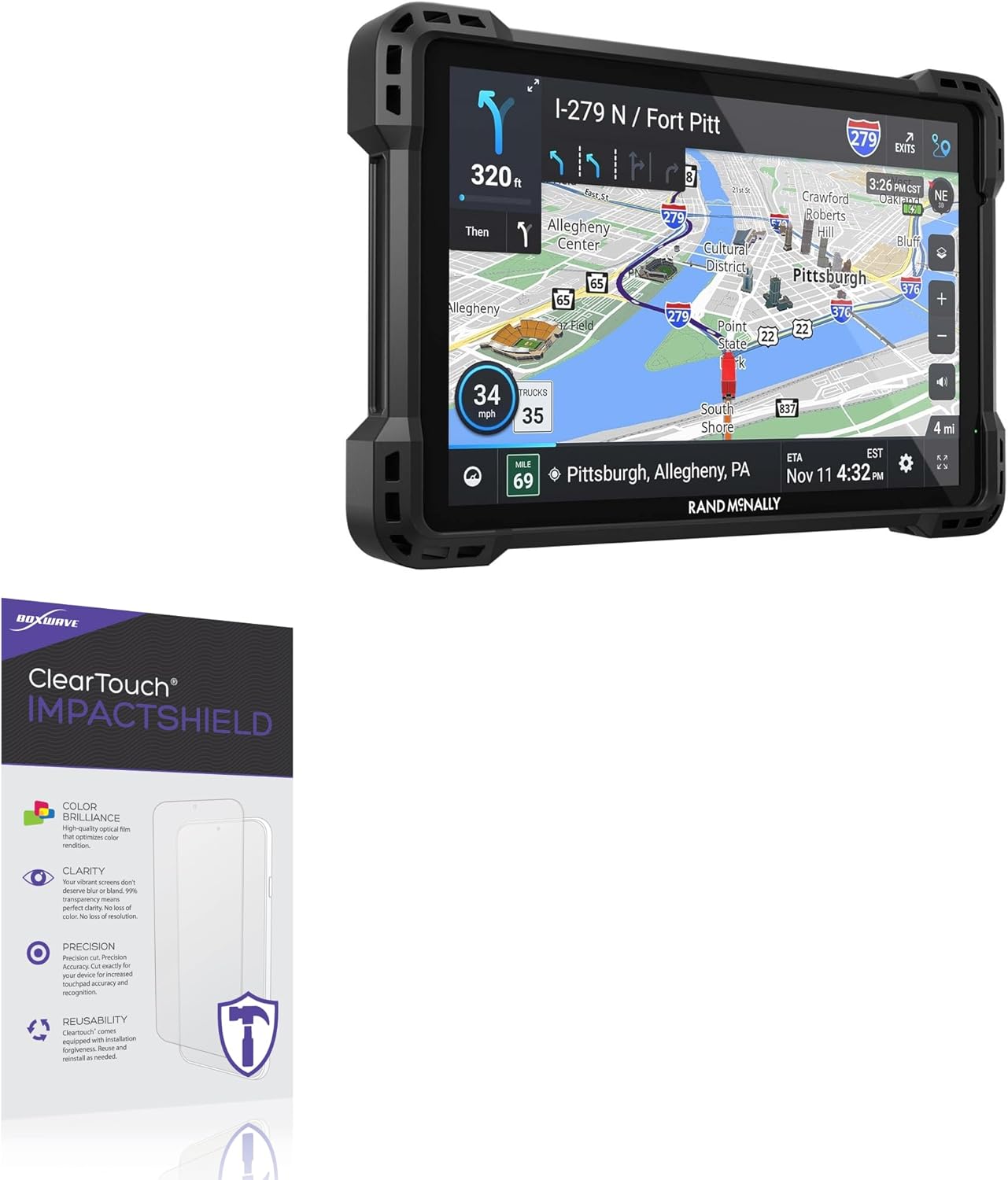 BoxWave Screen Protector Compatible with Rand McNally TND Tablet 1050 - ClearTouch ImpactShield (2-Pack), Impenetrable Screen Protector Flexible Film