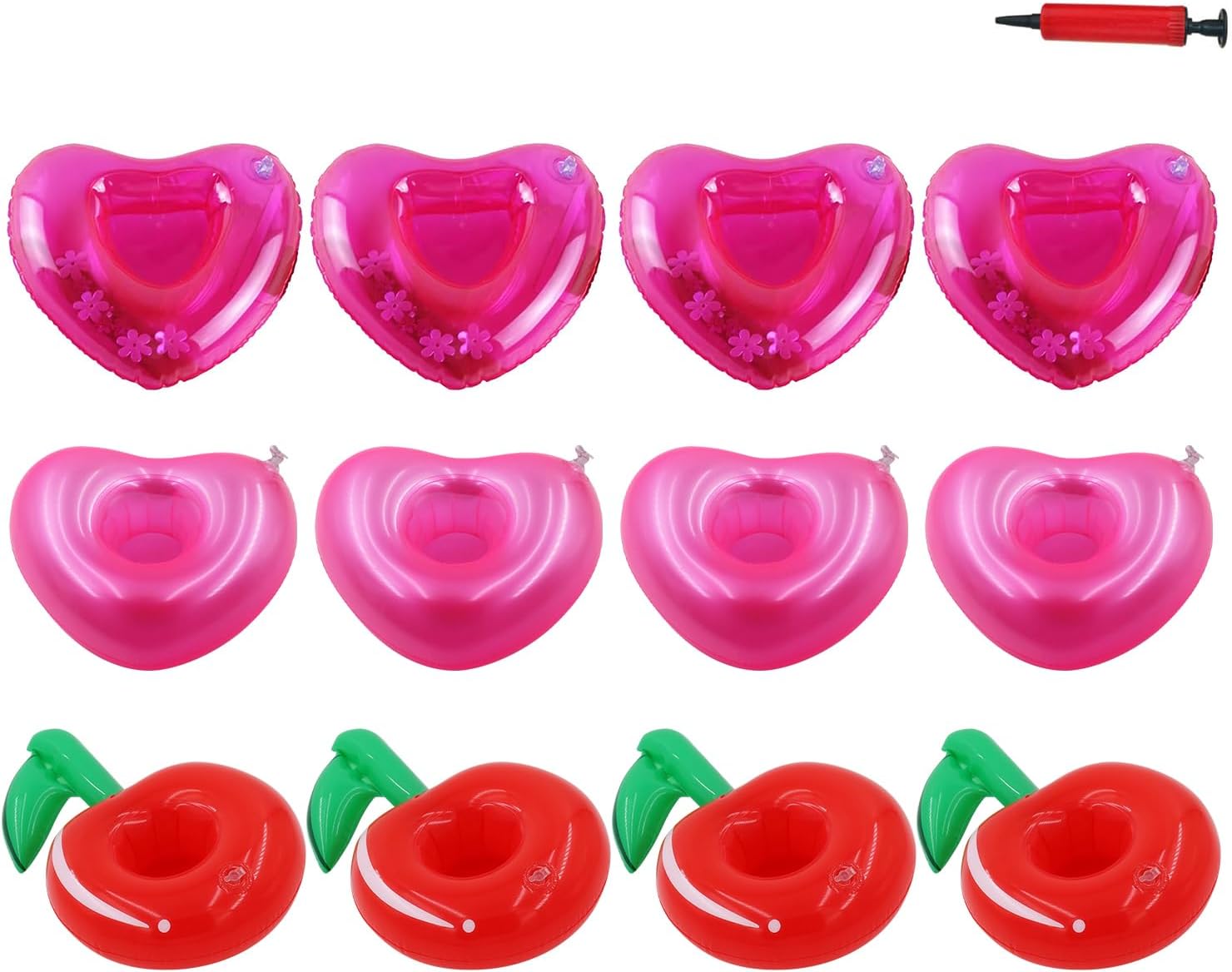 Aoutacc Float Drink Holders for Pool,Inflatable Beverage Floats Cup Coasters with Mini Air Pump