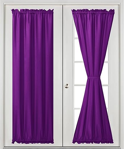 Miniatura 178 de Hiasan Cortinas para ventana de puerta delantera, bolsillo para barra, cortina de privacidad semitransparente para puerta francesa, 1 panel