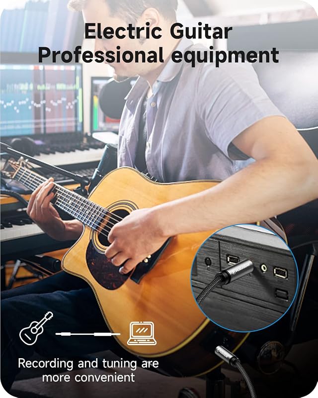 POSUGEAR 3,5mm Jack - 6,35mm Adapter Professzionális Hangkábel