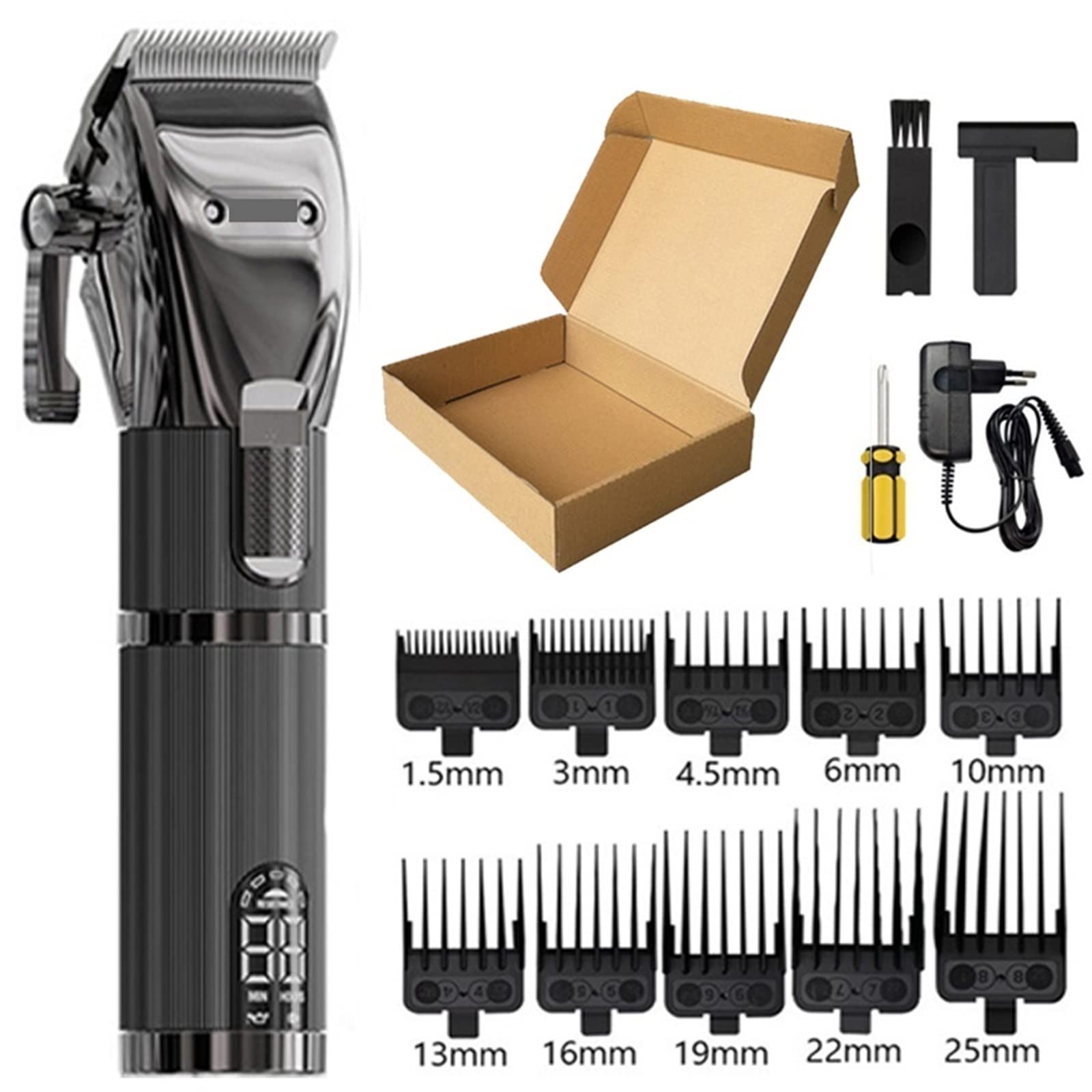 RASRGTRQ Hair Trimmer Hair Clipper Professional Hair Clipper Men Cordless Hair Clipper Trimmer Hair Cutting Tools Hair Care and Styling(Black Normal Box,AU Plug)