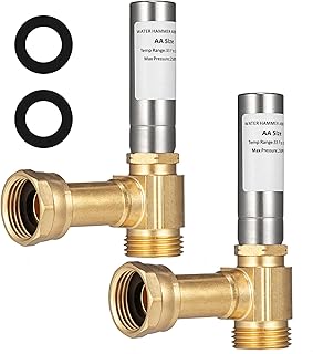 (2 Pack) Lidertik Water Hammer Arrestor for Washing Machine and 3/4 inch Garden Hose, Stainless Steel Chamber and 2 More Washers, Absorb Shock and Reduce Noise LI-XYJSC-BXG-A(2 PCS)