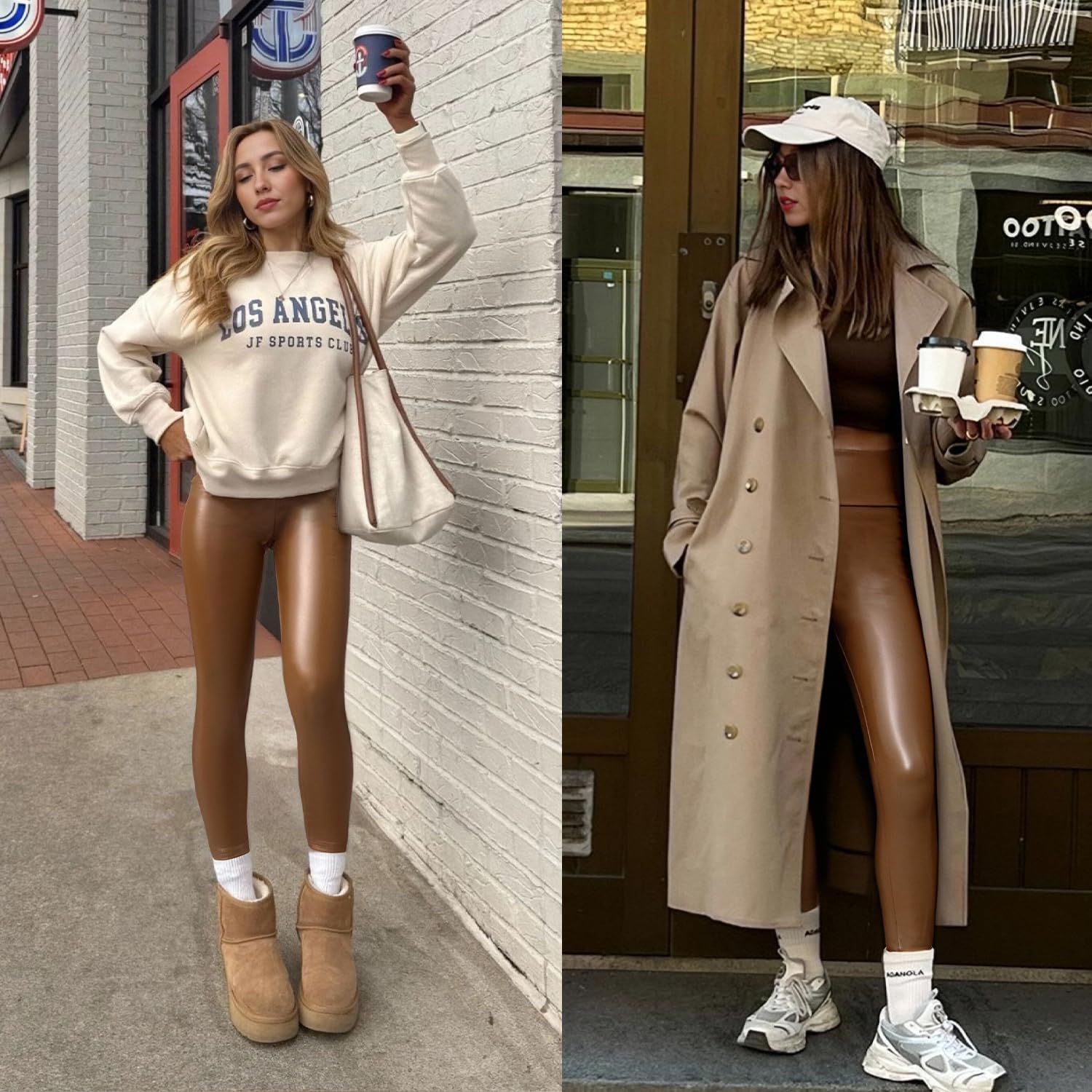 Ginasy Faux Leather Leggings for Women Tummy Control Stretch High Waist Pleather Pants with Thin Fleece Lined - Image 6