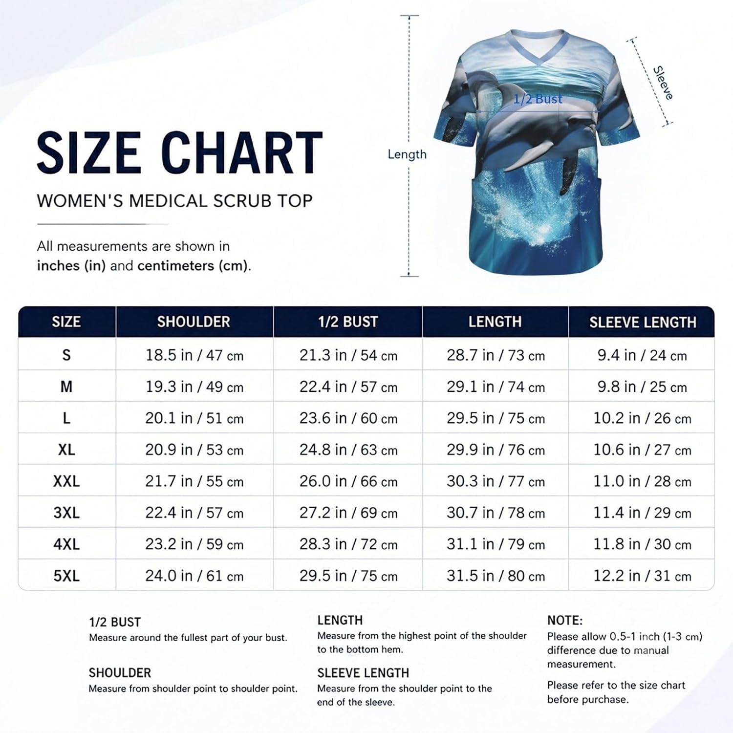 Professional Scrub Tops for Men, Classic V-Neck Workwear with 3 Pockets